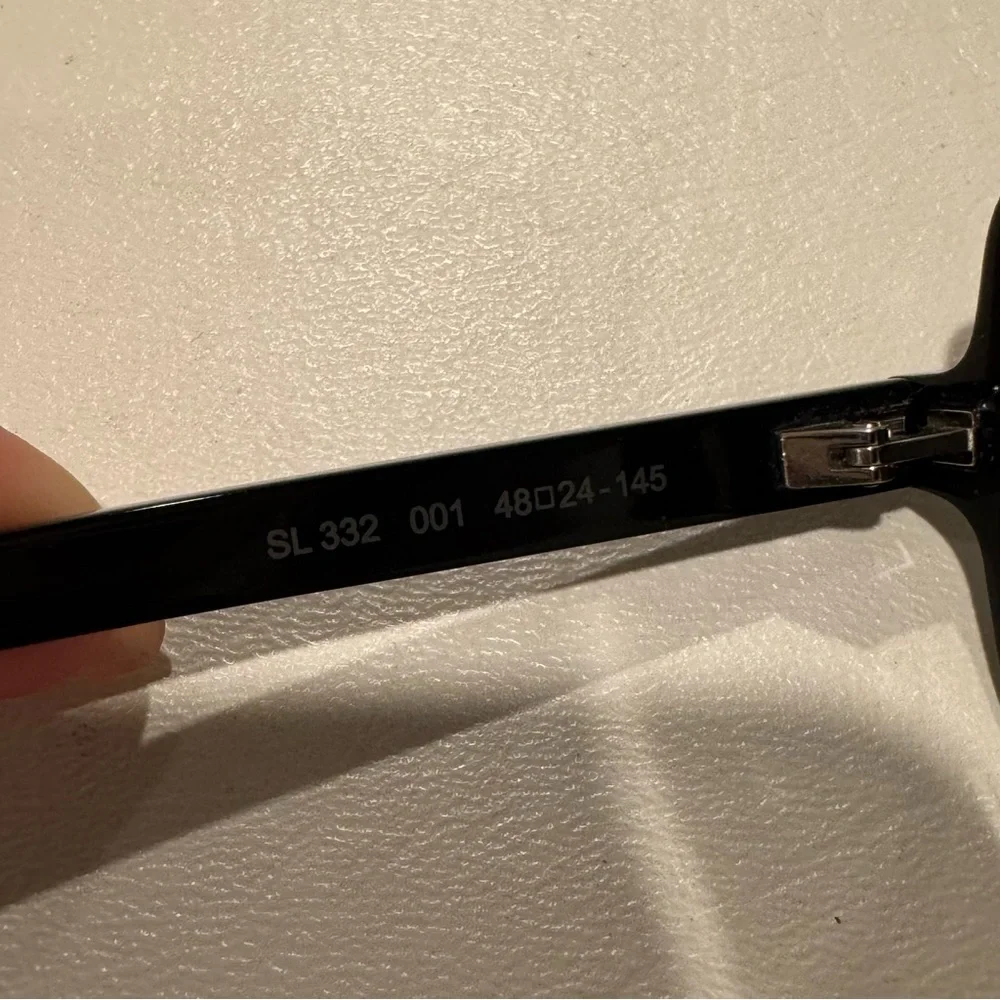 Saint Laurent Square-Frame Acetate Sunglasses Black SL 332 001 Unisex